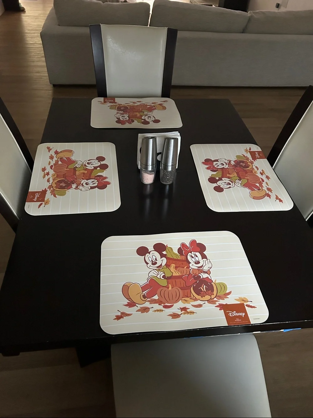 NWT Disney's Mickey and Minnie Rigid Placemats Celebrate Together™ Fall